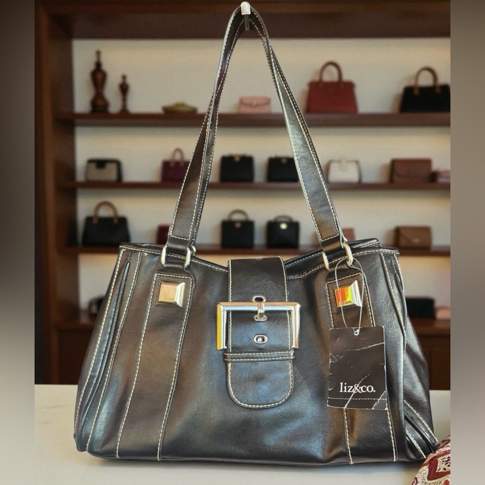 Liz & Co. Vintage Black Shoulder Bag. New With Tags.